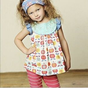 Matilda Jane Lucia Shabby Apple Friends Forever Floral Tunic Top Girls Size 6